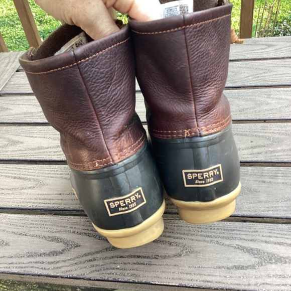 SPERRY Top Sider Saltwater Leather Waterproof Rain Duck Boots Womens 9 #91176 - Picture 4 of 10